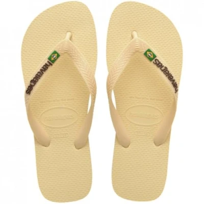 Afbeelding van Havaianas Brasil LOGO Buttercream Unisex Teensandalen, Maat: 35 36, Kunststof
