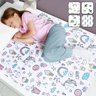 Afbeelding van Hygge Sheets® Zindelijkheidstrainingsmat voor kinderen, peuters, 100% waterdicht en antislip, wasbaar, herbruikbaar, matrasbeschermer laken, eenhoorn