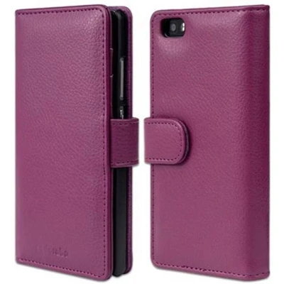 Afbeelding van Cadorabo Hoesje geschikt voor Huawei P8 LITE 2015 in BORDEAUX PAARS Beschermhoes met magnetische sluiting en 3 kaartsleuven Book Case Cover Etui