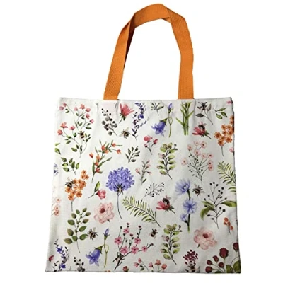 Afbeelding van Tas Shopper Nectar Meadows Veldbloemen &amp; Bijen Polykatoen Herbruikbaar 39.5x37.5cm