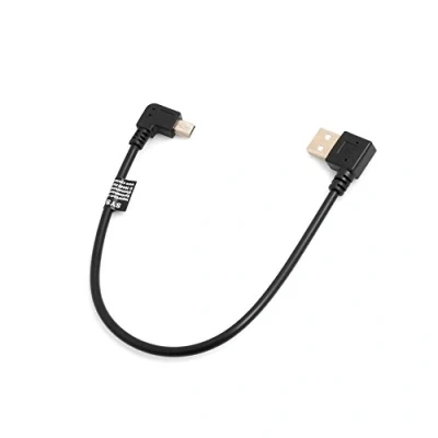 Afbeelding van System s Mini USB kabel met een hoek van 90 graden naar rechts gehoekt links gehoekte type A stekker + 26 cm oplaadkabel en datakabel