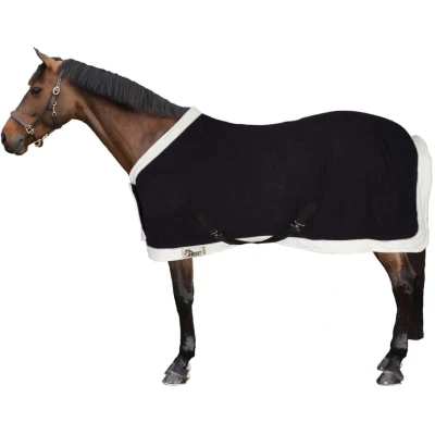 Afbeelding van Harry&#039;s Horse Fleecedeken Staatsiemodel met Borstflap Zwart 130/175