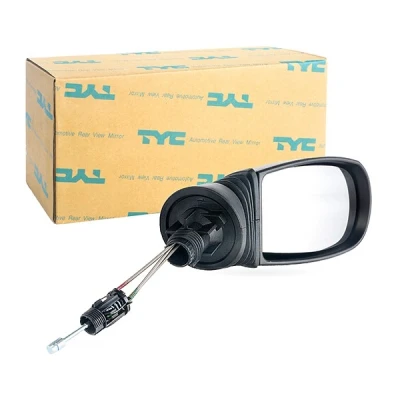Afbeelding van Buitenspiegel Tyc 309 0023 rechts Zwart Instellen: kabel, Bol vormig FIAT: Punto II Hatchback