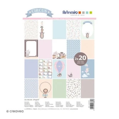 Image de Papier Scrapbooking Artemio 21 x 29,7 cm Cirque 40 feuilles