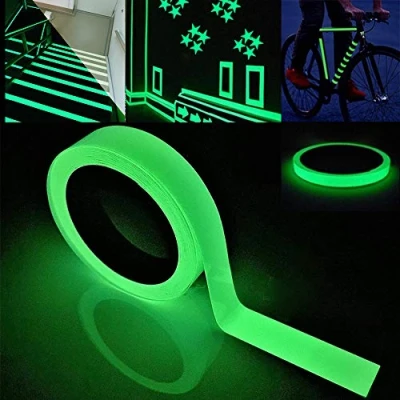 Afbeelding van FULARR 10 m x 2 cm, premium lichtgevende tape, Glow in The Dark fosforescerende fluorescerend, zelfklevend, verlicht, veiligheidsband, afneembaar, waterdicht, groen licht