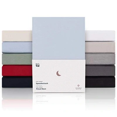 Afbeelding van Blumtal Hoeslaken Premium Jersey 180 x 200 cm tot 15 Topperhoogte Lichtblauw 100% Katoen Topper