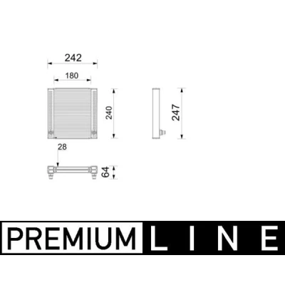 Afbeelding van MAHLE ORIGINAL CR 2799 000P Radiateur Aluminium 180mm 240mm 28mm Koelribben gesoldeerd BMW: 5 Saloon, Touring