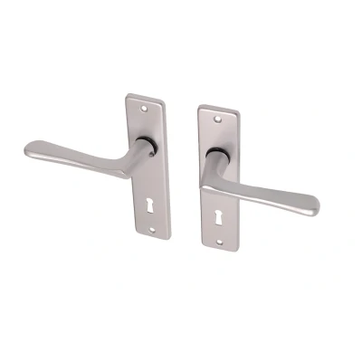Afbeelding van Deurkruk met schild aluminium vlindermodel Per Set