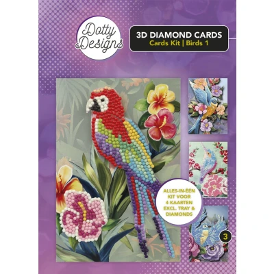 Afbeelding van Dotty Designs Diamond 3D Cards Kit 03 Birds