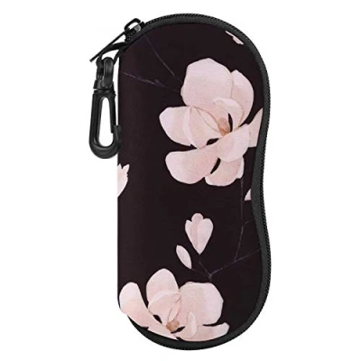 Afbeelding van MoKo Sunglasses Soft Case Ultra Light Neoprene Zipper Eyeglass with Belt Clip, Black &amp; White Magnolia