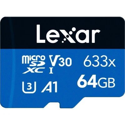 Afbeelding van Lexar High Performance 633X MicroSDHC 64GB C10 A1 V30 U3