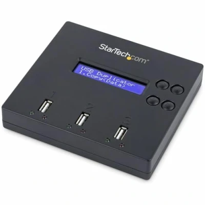 Afbeelding van StarTech.com Vrijstaande duplicator en wisser van 1 tot 2 USB sticks, kopieer meerdere systeemkopiëren bestand voeding per netstroom, 1,5 GB/min, wissen met 3 poorten (USBDUP12)