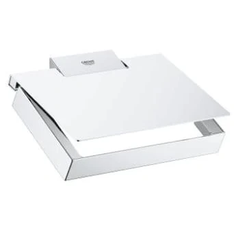 Afbeelding van Grohe Selection Cube closetrolhouder met klep Chroom
