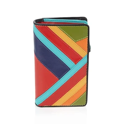 Afbeelding van Visconti 100% leren portemonnee RFID bescherming voor dames 19 x 14,5 cm met drukknop en ritssluiting extra veiligheid geschenkdoos Clara veelkleurig, Meerkleurig, Modern