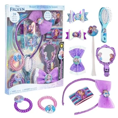 Afbeelding van Disney Frozen 2 Townley Girl 20 delige kinder haaraccessoireset , verjaardagscadeau met spiegeltje, hoofdbanden, haarklemmen en meer, voor feestjes, logeerpartijtjes make overs, vanaf 3 jaar