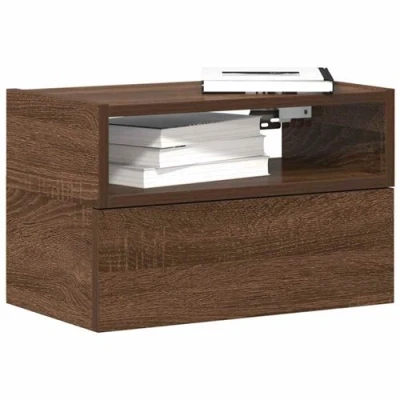 Image de vidaXL Table de chevet murale chêne marron 45x26x28,5 cm858608