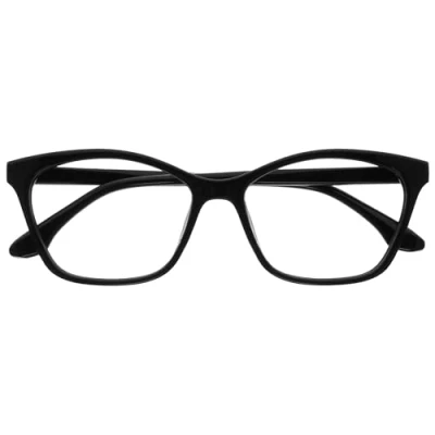 Image de OPULIZE KAT Lunettes de lecture Monture élégante œil chat Hommes et femmes Charnières à ressort R59, noir (ultra brillant), +1.00 Dioptrías
