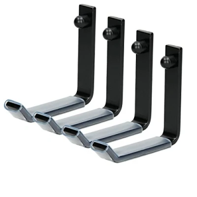 Afbeelding van ECD Germany 4 x autobandhouder met wandbevestiging, bandenhouder voor arrangementen, velg van voertuigen, belasting 40 kg, rek staal, bevestigingsmateriaal, mechanisch gereedschap auto