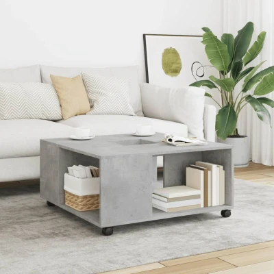 Afbeelding van vidaXL Salontafel 80x80x40 cm bewerkt hout betongrijs