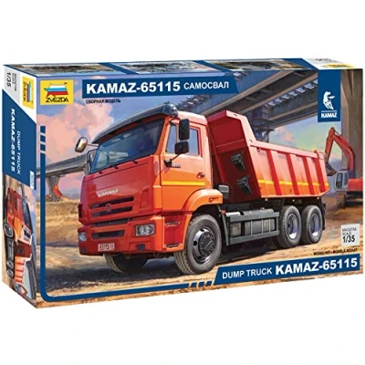 Afbeelding van 1:35 Zvezda 3650 Dump Truck Kamaz 65115 Plastic Modelbouwpakket