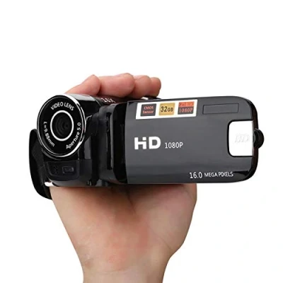 Afbeelding van Diyeeni Draagbare videocamcorder, 1080p, FHD digitale zoom, 16 voudige Trabar DV camera met COMS sensor, geïntegreerde luidspreker, 270 graden draaibaar display, videocamera (zwart)