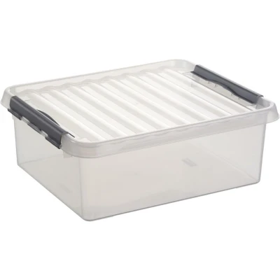Afbeelding van Sunware Q Line Opbergbox 25 Liter Transparant Metaal Opbergboxen &amp; Kratten