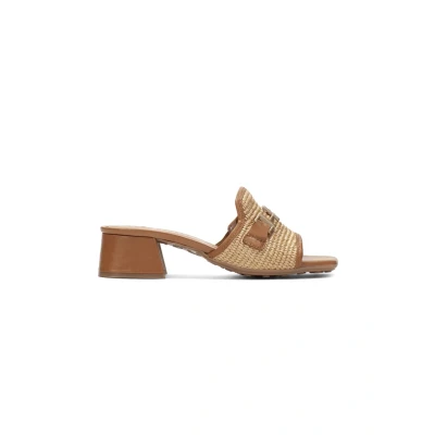 Afbeelding van Hispanitas Dallas Muiltjes met hak, Dames, Maat: 36, Brown Leer en textiel