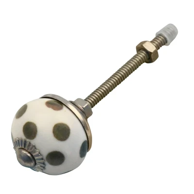 Afbeelding van Good in Style Meubelknop 30mm wit met groene stippels