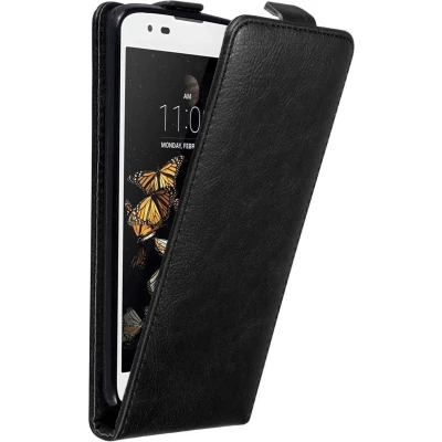 Afbeelding van Cadorabo Hoesje geschikt voor LG K8 2016 in ZWARTE NACHT Beschermhoes flip design Case Cover met magnetische sluiting