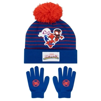 Afbeelding van Marvel Spiderman muts Spidey en zijn vrienden buitengewone handschoen voor kinderen wintermuts één maat, blauw, Blauw