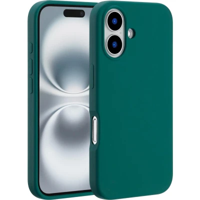 Afbeelding van Accezz Hoesje Geschikt voor iPhone 16 Siliconen Liquid Silicone Backcover MagSafe groen