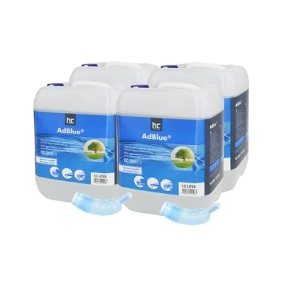 Afbeelding van Höfer Chemie AdBlue 4 x 10 liter met schenktuit ureumoplossing voor dieselauto&#039;s zoals BMW en VW jerrycan vermindert giftige stikstofoxiden