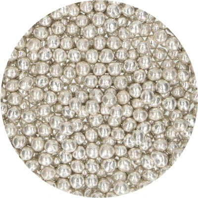 Afbeelding van FunCakes Zachte Parels Medium Metallic Zilver 55g Sprinkles Taartdecoratie