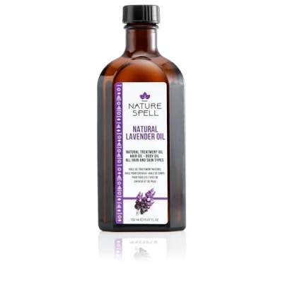 Afbeelding van Nature Spell Lavendelolie voor haar en huid, 150 ml, haarolie roos jeuk van de hoofdhuid, behandeling lichaamsolie een
