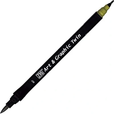 Afbeelding van ZIG Art &amp; Graphic Twin Tip brush marker Olive Green