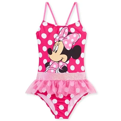 Afbeelding van Disney Badpak voor meisjes, 1 delig, zwempak, ruches, zwemmen, strand, zwembad, kleding kinderen, jongeren, 2 14 jaar, Stitch, Ariel, Elsa, ijskoningin, Minnie