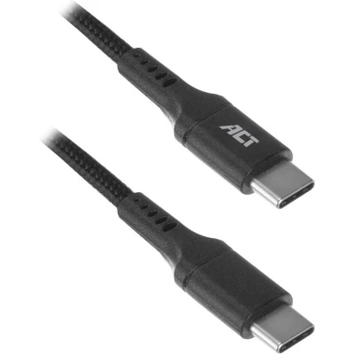Afbeelding van ACT AC3096 Nylon USB C Telefoon/Tablet Laadkabel 2.0 male 1 meter