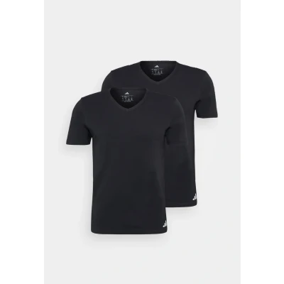 Afbeelding van 2 pack adidas V Hals T shirt Heren Katoen