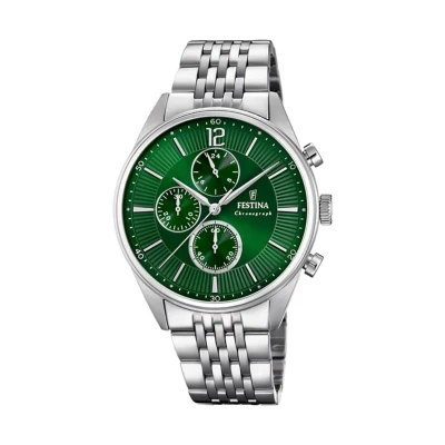 Afbeelding van Festina Timeless Chronograaf, Heren, Maat: One Size, Green