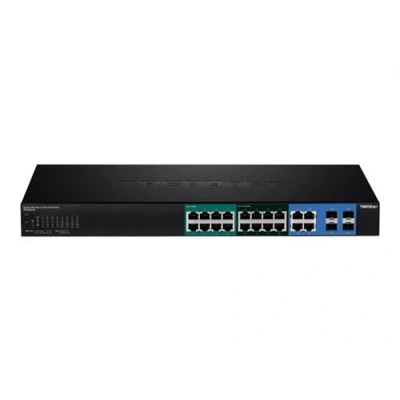 Image de TRENDnet TPE 204US Commutateur intelligent 8 x 10/100/1000 (UPOE) + (PoE+) 4 SFP Gigabit partagé Montable sur rack UPOE (370 W)