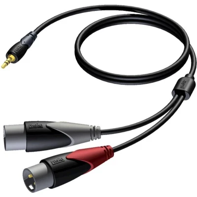 Afbeelding van jack kabel 3.5mm XLR naar Instrumentkabel 1.5 m Procab
