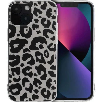 Afbeelding van iMoshion hoesje Geschikt voor iPhone 13 Mini Siliconen Design Meerkleurig / Leopard Transparent