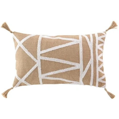 Afbeelding van Decoratief kussen van jute en katoen ASMARA, 30 x 50 cm