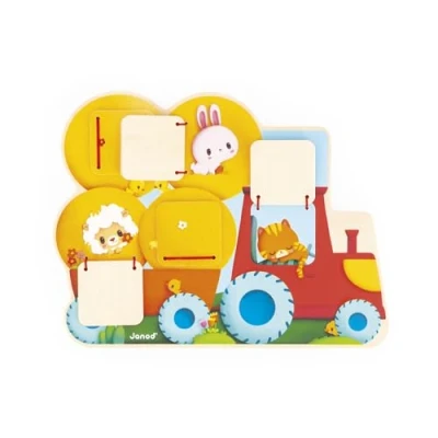 Image de Jeu d&#039;éveil Janod Ferme Cache Tracteur en Bois