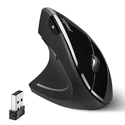 Afbeelding van Perixx Perimice 713L Ergonomische muis USB Optisch Zwart 5 Toetsen 2000 dpi Ergonomisch