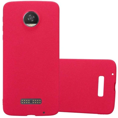 Afbeelding van Cadorabo Hoesje geschikt voor Motorola MOTO Z2 in FROST ROOD Beschermhoes gemaakt van flexibel TPU silicone Case Cover