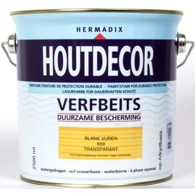 Afbeelding van Hermadix Houtdecor Transparant 659 Blank Vuren 2,5 liter Tuinbeits
