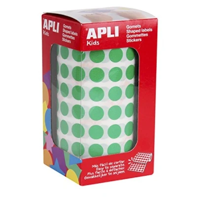 Afbeelding van Apli Kids stickers op rol, cirkel diameter 10,5 mm, groen