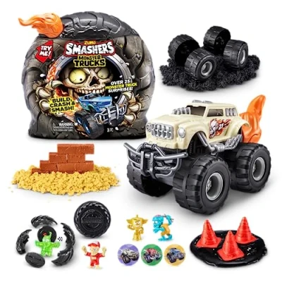 Afbeelding van ZURU Smashers 74103B Surprise Monster Playset (Skull Truck), raceauto speelgoed om te verzamelen, skelet Screecher