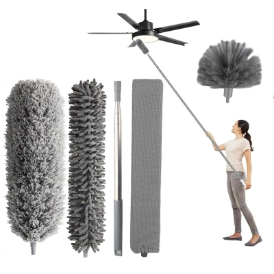 Afbeelding van 5 stuks stofschuivers, donsjacks, stofvangers van microvezel, rekbaar, 87 tot 280 cm lang, wasbaar, telescopische stofdoek voor het reinigen binnendaken,
